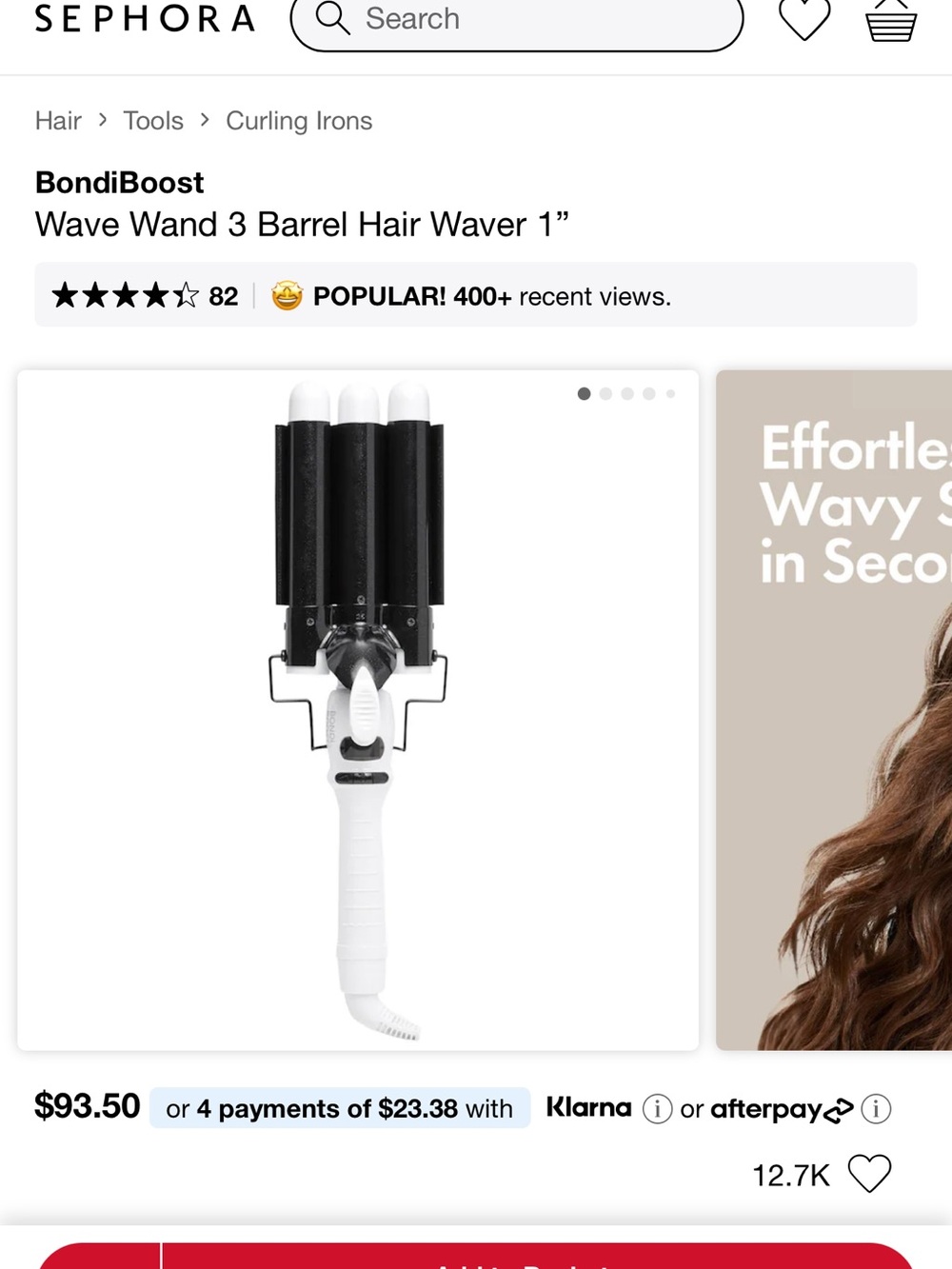 BondiBoost Wave Wand 3-Barrel Hair Waver — Black & White